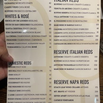 La Locanda - Drink menu - Italian Near Me - Scottsdale, Arizona