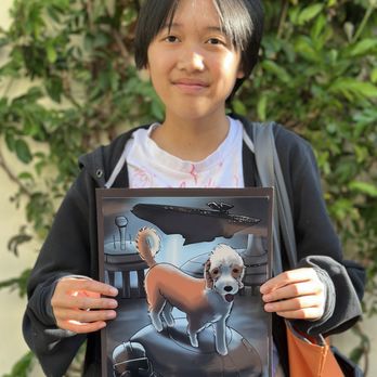 Aspire Art Studios - Maddy's (age 14) cute dog!! Trapped in a Star Wars movie?! Excellent digital illustration, done on Clip Studio Paint. - Art Classes Near Me - Irvine, California Aspire Art Studios - Maddy's (age 14) cute dog!! Trapped in a Star Wars movie?! Excellent digital illustration, done on Clip Studio Paint. - Art Classes Near Me - Irvine, California