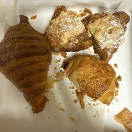 Plain, almond and chocolate croissants Plain, almond and chocolate croissants
