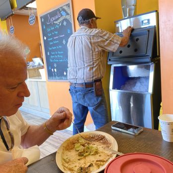 Aurora’s Restaurant - Aurora's sweet hubby getting ice for the kitchen. - Mexican Near Me - Lost Hills, California