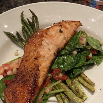 BJ's Restaurant & Brewhouse - Cherry Chipotle Glazed Salmon - New American Near Me - Sunset Valley, Texas BJ's Restaurant & Brewhouse - Cherry Chipotle Glazed Salmon - New American Near Me - Sunset Valley, Texas
