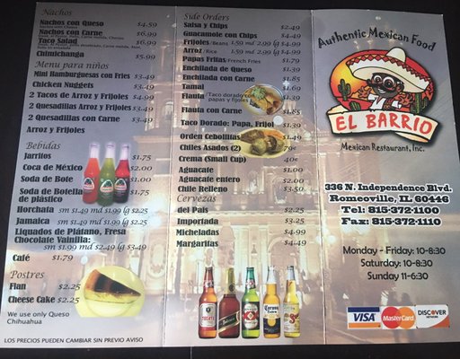 Menu photo 7 El Barrio Mexican Restaurant Romeoville, IL Menu photo 7 El Barrio Mexican Restaurant Romeoville, IL