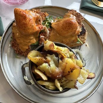 Sugar and Scribe  - Spicy Crispy Clucker Benedict - Bakeries Near Me - La Jolla, California
