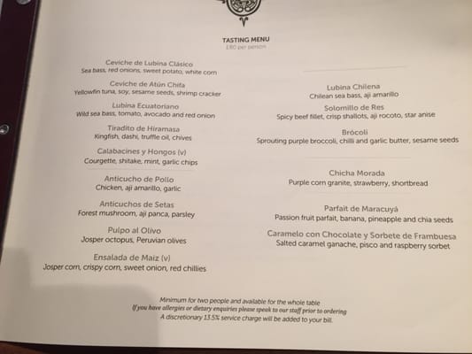 Menu photo 2 COYA London, XGL Menu photo 2 COYA London, XGL