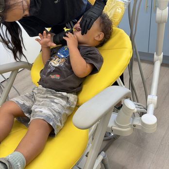 Tiny Tooth Co. - Almost 2 year old getting his cleaning - Pediatric Dentists Near Me - Costa Mesa, California