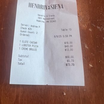 Hendrix & Siena - Bill - Italian Near Me - Hopkins, Minnesota