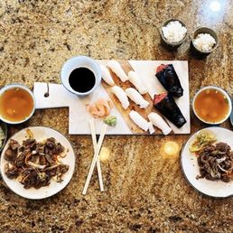 Spicy Tuna Handroll, Bulgogi, Miso Soup, House Salad Spicy Tuna Handroll, Bulgogi, Miso Soup, House Salad