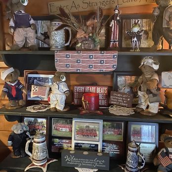 Log Cabin Inn - a display of items on a shelf - Seafood Near Me - Wellsboro, Pennsylvania Log Cabin Inn - a display of items on a shelf - Seafood Near Me - Wellsboro, Pennsylvania