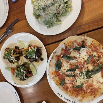 Beverly Bar - Margherita Pizza Classic Caesar Salad Steak Tacos - Wine Bars Near Me - Beverly Hills, California
