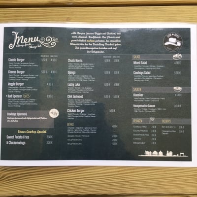 Menu photo 3 Cowboys Burger Saloon Koblenz, RP