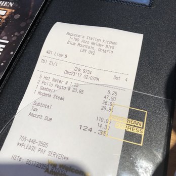Magnone's Italian Kitchen - $1.25 for a cup of hot water? Seriously? - Italian Near Me - Blue Mountains, Ontario Magnone's Italian Kitchen - $1.25 for a cup of hot water? Seriously? - Italian Near Me - Blue Mountains, Ontario