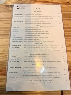 Menu photo 4 5 Tacos & Beer Sacramento, CA Menu photo 4 5 Tacos & Beer Sacramento, CA