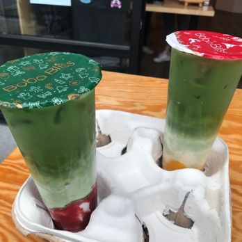 Boba Bliss - Strawberry and mango matcha - Bubble Tea Near Me - Dublin, California