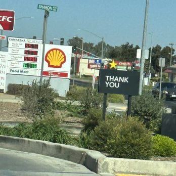 Starbucks - a thank you sign in front of a gas station - Coffee & Tea Near Me - Madera, California