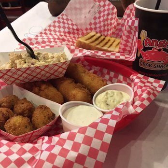 Angry Crab Shack - Cod basket with hush puppies and Texas Toast - Cajun/Creole Near Me - Phoenix, Arizona