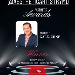 Aesthetic Artistry Laser Center - Morgan Gale and Aesthetic Artistry Laser Center wins awards for Top Nurse Practitioner and Top Medical Spa East!
