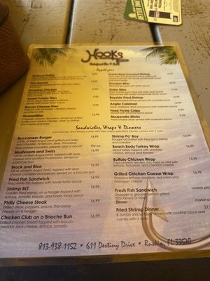 Menu photo 1 Hooks Waterfront Bar and Grill Ruskin, FL Menu photo 1 Hooks Waterfront Bar and Grill Ruskin, FL