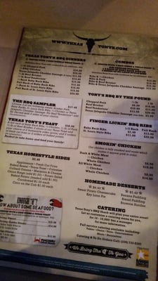 Menu photo 6 Texas Tony's Rib & BrewHouse Naples, FL Menu photo 6 Texas Tony's Rib & BrewHouse Naples, FL
