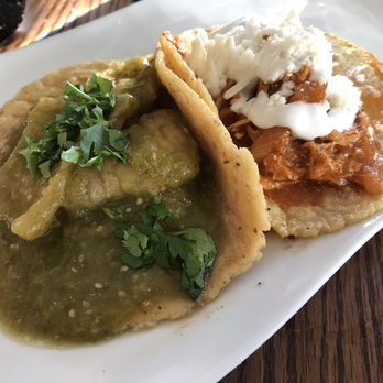 El Buen Comer - Tacos - chicharron with salsa verde and chicken tinga - Mexican Near Me - San Francisco, California El Buen Comer - Tacos - chicharron with salsa verde and chicken tinga - Mexican Near Me - San Francisco, California