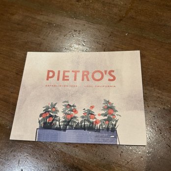 Pietro's - Complimentary Post Card - Italian Near Me - Lodi, California Pietro's - Complimentary Post Card - Italian Near Me - Lodi, California