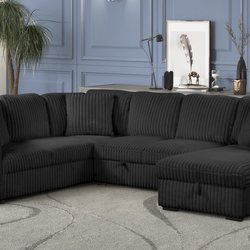 Furniture Stars - Wrapped in luxuriously soft jumbo corduroy, this pull-out storage chaise sectional with USB takes cozy and inviting to a higher level.