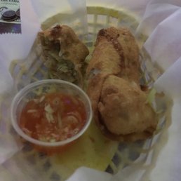 Never had a fresh made egg roll. So good! Made by Wu. Never had a fresh made egg roll. So good! Made by Wu.