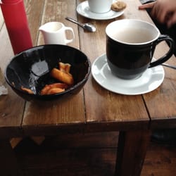 Chunky chips (empty bowl within minutes! Yum) and a big cup of tea