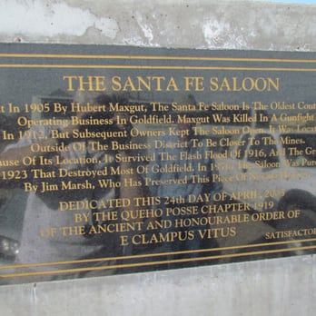 Santa Fe Saloon - The marker in front of the Santa Fe. - Bars Near Me - Goldfield, Nevada Santa Fe Saloon - The marker in front of the Santa Fe. - Bars Near Me - Goldfield, Nevada