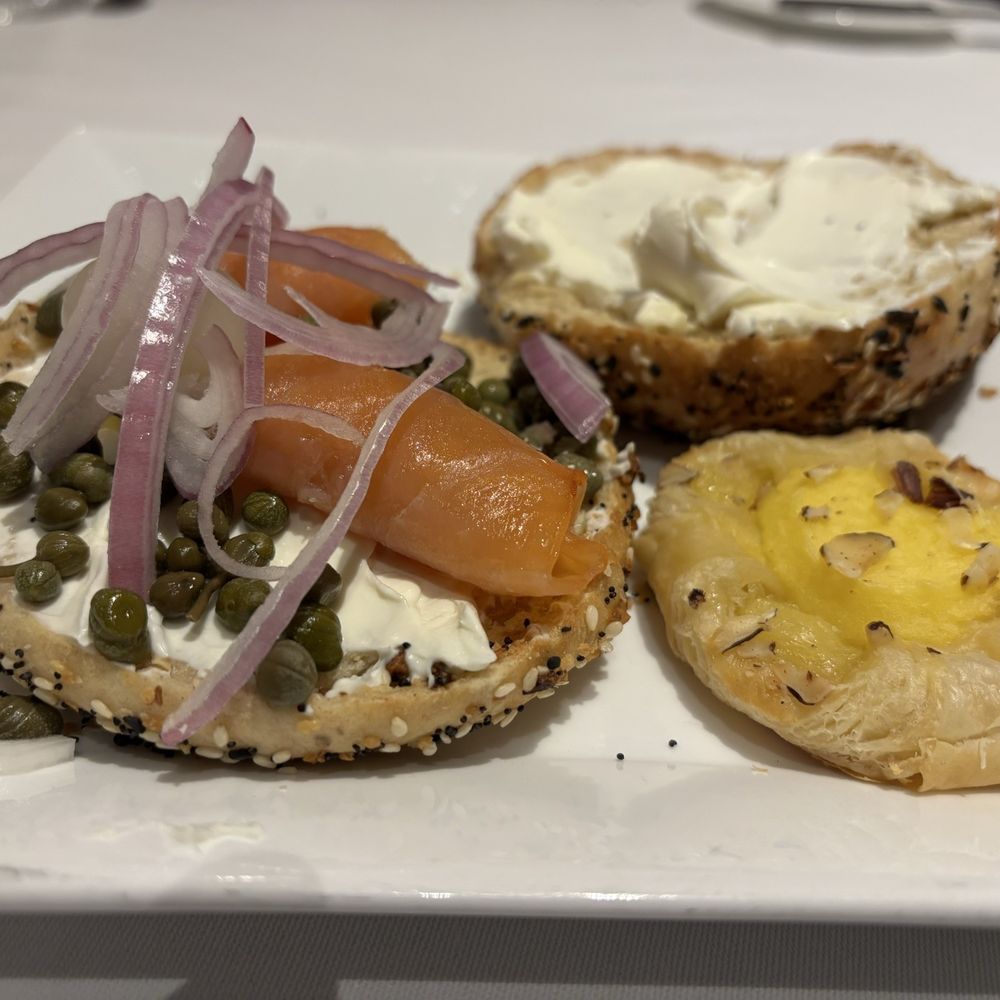 Margaux - Everything bagel with all my favorite toppings and a custard and almond topped pastry - French Near Me - Grand Rapids, Michigan