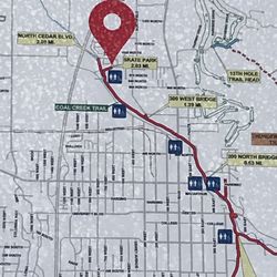 Skate Parks - Trail map showing skate park