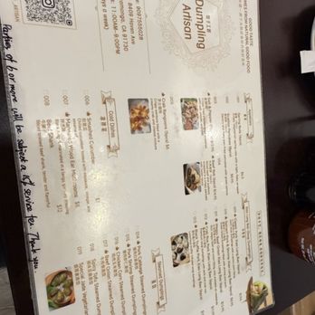 Dumpling Artisan - Menu - Noodles Near Me - Rancho Cucamonga, California