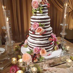 It's All About The Cake - Montage, Laguna Beach Hotel.  Wedding was chic with our Naked Cake finished with fresh flowers.