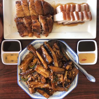 Ruby BBQ Food - (Top) Duck and Macau Pork (Bottom) Szechuan eggplant - Barbeque Near Me - El Monte, California Ruby BBQ Food - (Top) Duck and Macau Pork (Bottom) Szechuan eggplant - Barbeque Near Me - El Monte, California