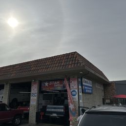 Sun shining on Community Smog Center