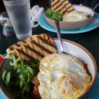 Babs - Harissa eggplant and chickpea bowl and lamb and rice bowl - Breakfast & Brunch Near Me - Atlanta, Georgia