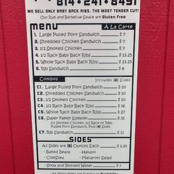 Smokey Joe's Barbecue - Updated menu for 2019