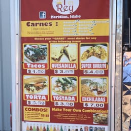Menu on the side of the truck. Menu on the side of the truck.