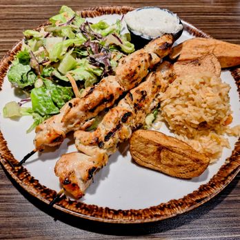 Casa Grecque Sherbrooke St - Here you see chicken souvaki batons, Greek salad, Greek potatoes, and rice (the last two were still tasty, but not enough food) - Restaurants Near Me - Montreal, Quebec Casa Grecque Sherbrooke St - Here you see chicken souvaki batons, Greek salad, Greek potatoes, and rice (the last two were still tasty, but not enough food) - Restaurants Near Me - Montreal, Quebec