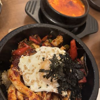Pyeong Chang Tofu - Spicy Chicken Bi Bim Bap 매운치킨 비빔밥 - Korean Near Me - Berkeley, California Pyeong Chang Tofu - Spicy Chicken Bi Bim Bap 매운치킨 비빔밥 - Korean Near Me - Berkeley, California
