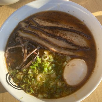 Kashiwa Ramen - Black Garlic Ramen with Chicken Cha-Shu (Wavy noodle) (LIte Broth) - Ramen Near Me - Costa Mesa, California Kashiwa Ramen - Black Garlic Ramen with Chicken Cha-Shu (Wavy noodle) (LIte Broth) - Ramen Near Me - Costa Mesa, California