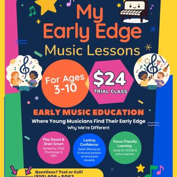 My Early Edge - $24 Trial Lesson - Raleigh, Durham, Wake County Piano Lessons for Children ages 3-10 - Musical Instruments & Teachers Near Me My Early Edge - $24 Trial Lesson - Raleigh, Durham, Wake County Piano Lessons for Children ages 3-10 - Musical Instruments & Teachers Near Me