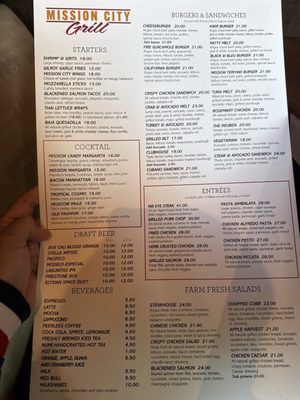 Menu photo 1 Mission City Grill Santa Clara, CA
