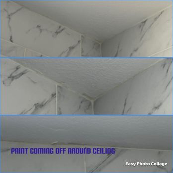 Badasski Construction - Paint peeling from the ceiling. Also seems there may be mold coming through the paint where they patched a huge gap in the new ceiling - General Contractors Near Me - Magna, Utah Badasski Construction - Paint peeling from the ceiling. Also seems there may be mold coming through the paint where they patched a huge gap in the new ceiling - General Contractors Near Me - Magna, Utah