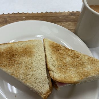 Saint Anna Cafe Shop - Ham sandwich- breakfast item, $10 ( including milk tea. A little too dry. - Cafes Near Me - Oakland, California