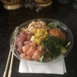Sarada (Salad) Spring Mix *instead of rice, Scottish Salmon, Ahi Tuna, Spicy Salmon, Fresh crabmeat, Pickled Radish, Seaweed, Yuzu Wasabi