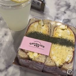 Egg sandwich and lemonade Egg sandwich and lemonade
