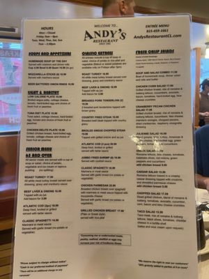 Menu photo 4 Andy's Restaurant Crystal Lake, IL