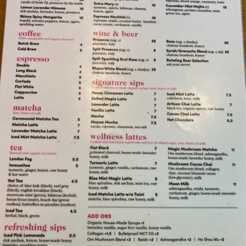 Parakeet Cafe - Del Mar - Drinks Menu - Coffee & Tea Near Me - San Diego, California