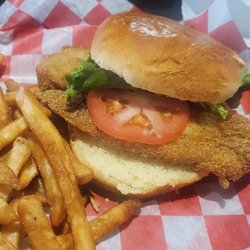 Time To Eat Bistro - Catfish on a bun.