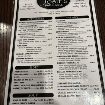 Josif’s Bar & Grill - Menu - Chicken Wings Near Me - North Collins, New York Josif’s Bar & Grill - Menu - Chicken Wings Near Me - North Collins, New York